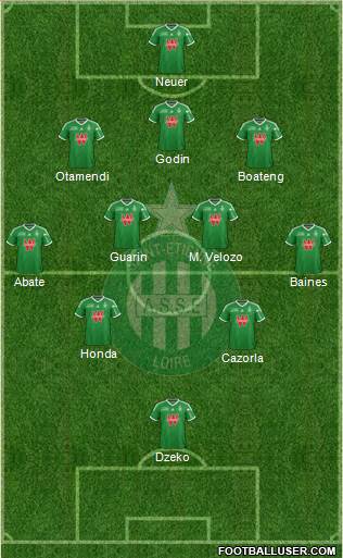 A.S. Saint-Etienne 3-4-2-1 football formation