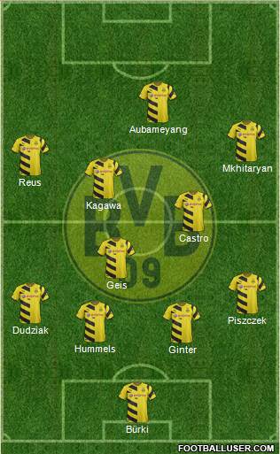 Borussia Dortmund 4-3-3 football formation