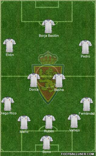 R. Zaragoza S.A.D. 5-4-1 football formation