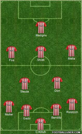 Southampton 4-1-3-2 football formation