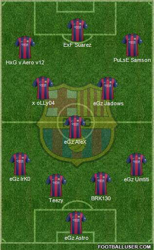 F.C. Barcelona 4-3-3 football formation