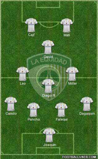 CD La Equidad 4-3-1-2 football formation