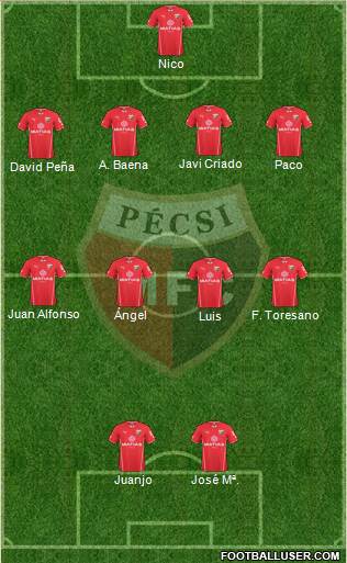 Pécsi Mecsek FC 4-4-2 football formation