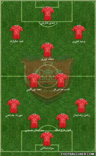 Persepolis Tehran 4-2-1-3 football formation