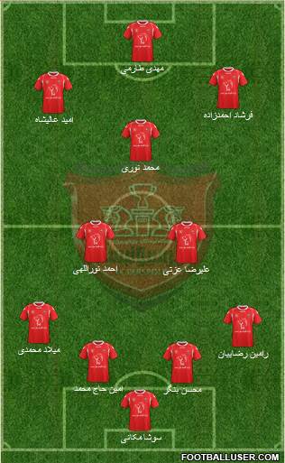 Persepolis Tehran 4-2-1-3 football formation