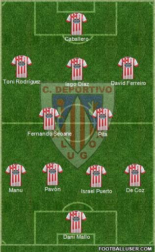 C.D. Lugo 4-2-3-1 football formation