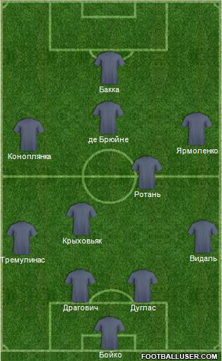 Europa League Team 4-1-4-1 football formation