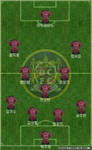 Daejeon Citizen 4-3-2-1 football formation