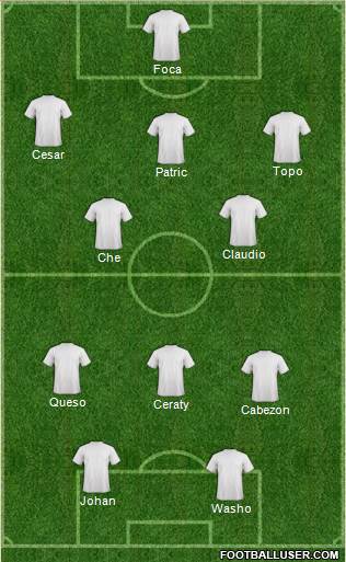 Pro Evolution Soccer Team 3-5-2 football formation