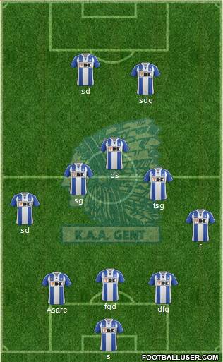 KAA Gent 3-4-1-2 football formation