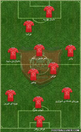 Persepolis Tehran 3-5-2 football formation