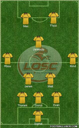 LOSC Lille Métropole 3-5-2 football formation