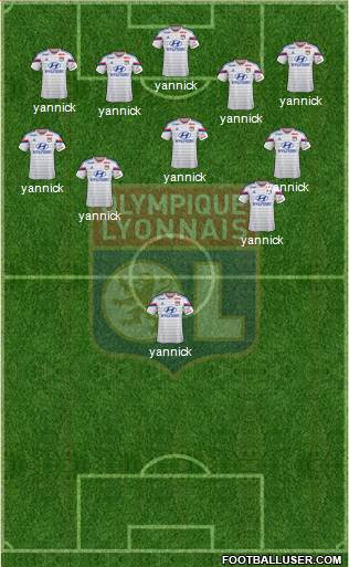 Olympique Lyonnais 3-4-3 football formation