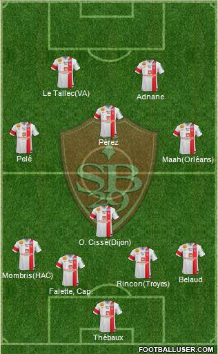 Stade Brestois 29 4-1-3-2 football formation