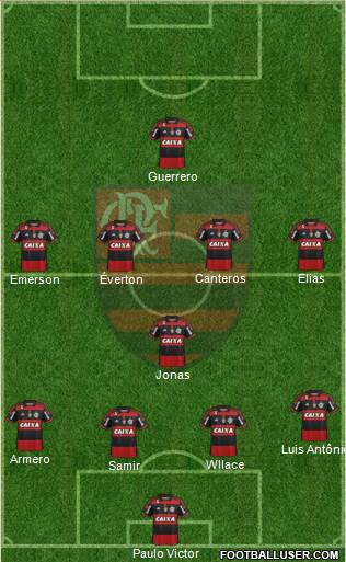 CR Flamengo 4-1-4-1 football formation
