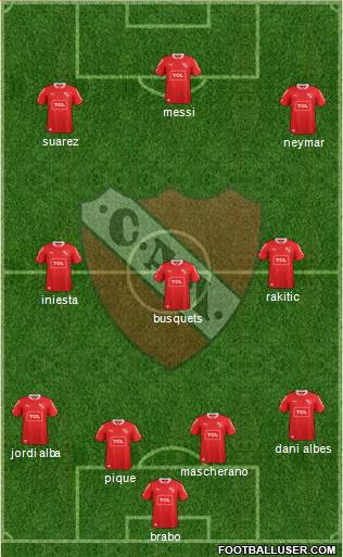Independiente 4-5-1 football formation