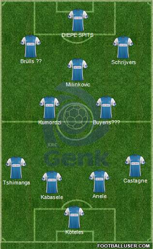 K Racing Club Genk 4-3-2-1 football formation