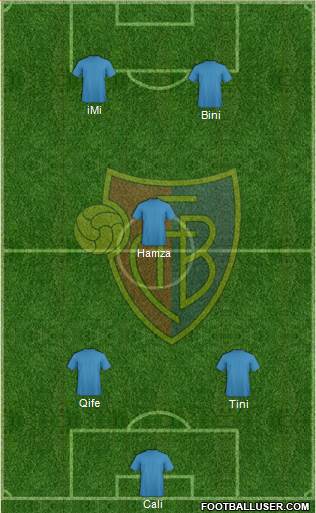 FC Basel 3-4-1-2 football formation