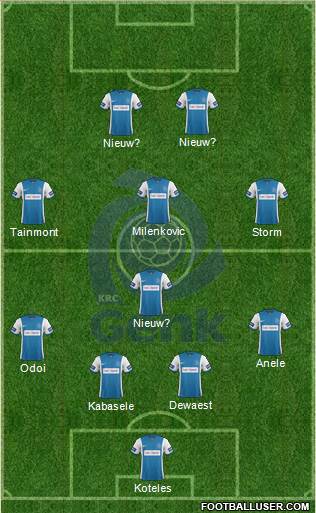 K Racing Club Genk 4-1-3-2 football formation