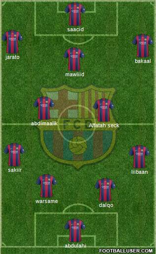 F.C. Barcelona 4-2-3-1 football formation