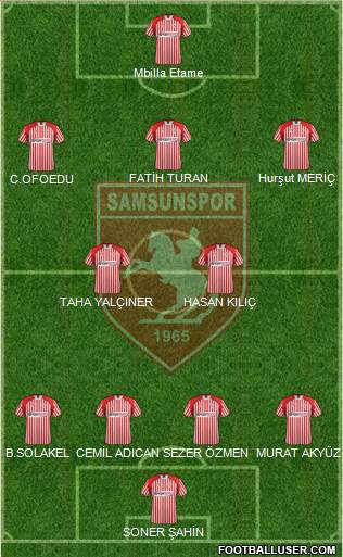 Samsunspor 4-3-2-1 football formation