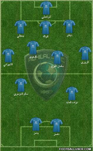 Al-Hilal (KSA) 5-3-2 football formation