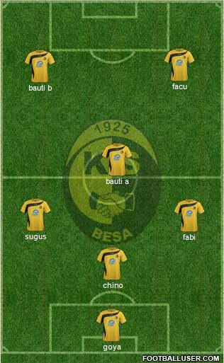 KS Besa Kavajë 5-4-1 football formation