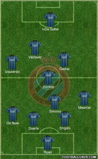 Club Brugge KV 4-5-1 football formation