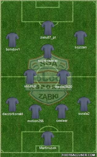 Dolcan Zabki 4-2-3-1 football formation