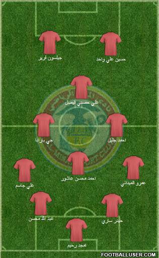 Al-Mina'a Sports Club 4-2-4 football formation