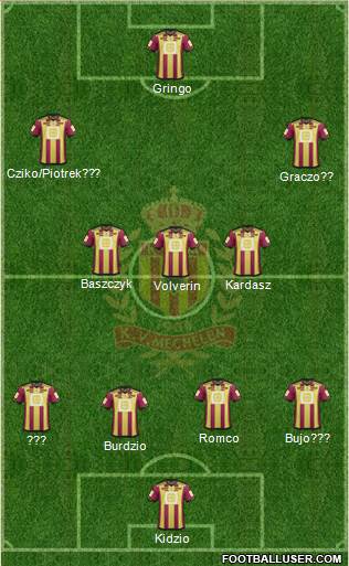 Yellow Red KV Mechelen 3-5-2 football formation