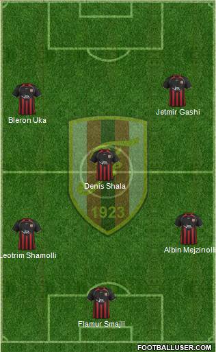 KS Flamurtari Vlorë 5-3-2 football formation