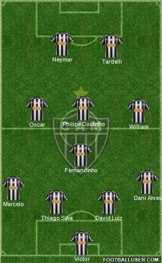 C Atlético Mineiro 4-1-3-2 football formation