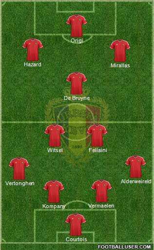 Belgium 4-2-1-3 football formation