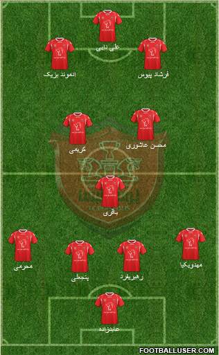 Persepolis Tehran 4-3-3 football formation