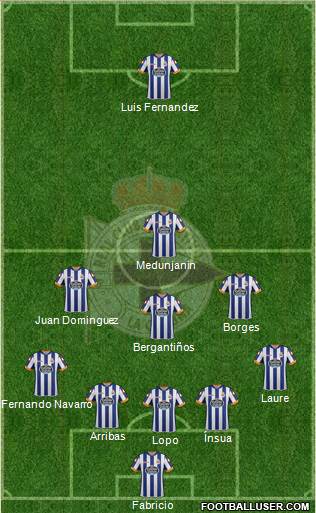 R.C. Deportivo de La Coruña B 5-4-1 football formation