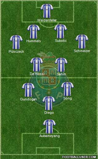 Futebol Clube do Porto - SAD 5-4-1 football formation