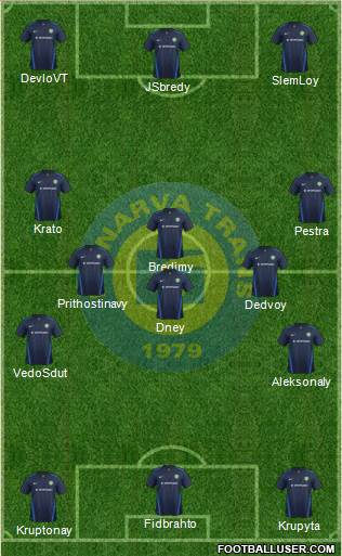 JK Narva Trans 4-3-2-1 football formation