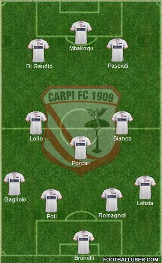 Carpi 4-3-3 football formation