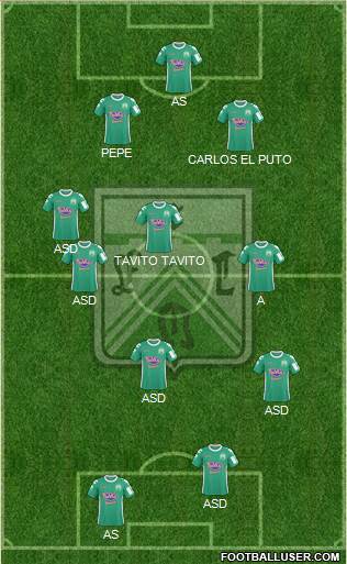Ferro Carril Oeste 5-4-1 football formation