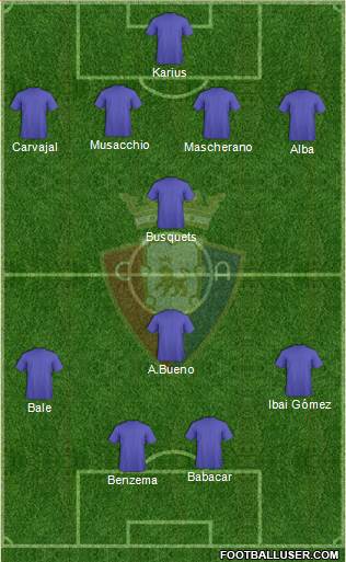 C. At. Osasuna 4-1-3-2 football formation