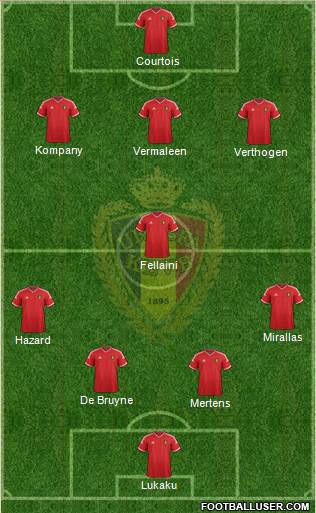 Belgium 3-5-1-1 football formation