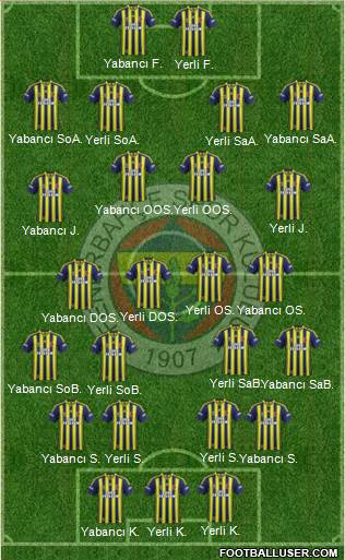 Fenerbahçe SK 4-2-3-1 football formation