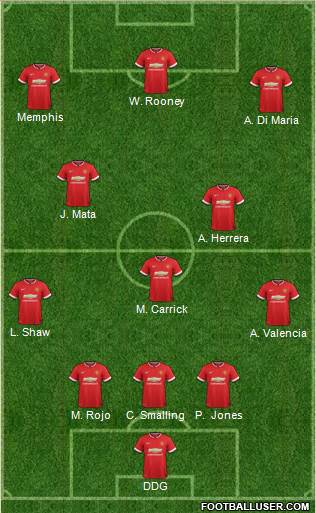 Manchester United 3-4-3 football formation