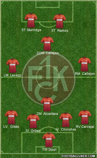 1.FC Kaiserslautern 4-4-2 football formation