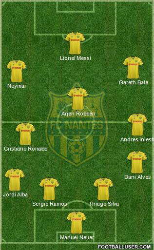 FC Nantes 4-3-2-1 football formation