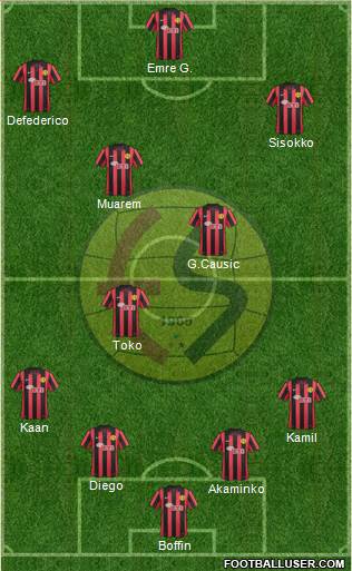 Eskisehirspor 4-5-1 football formation
