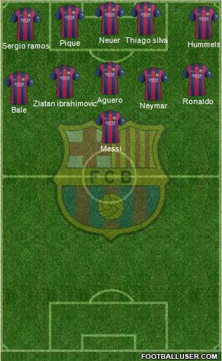 F.C. Barcelona 4-5-1 football formation