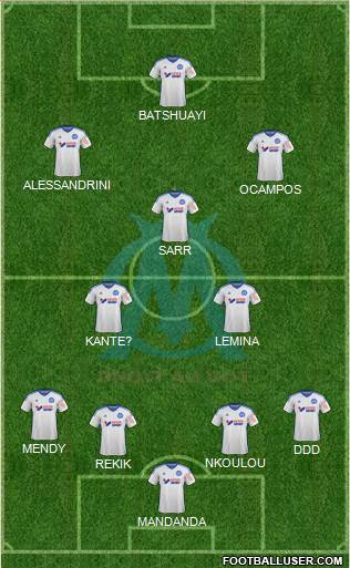 Olympique de Marseille 4-2-3-1 football formation