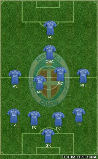 Novara 4-4-1-1 football formation